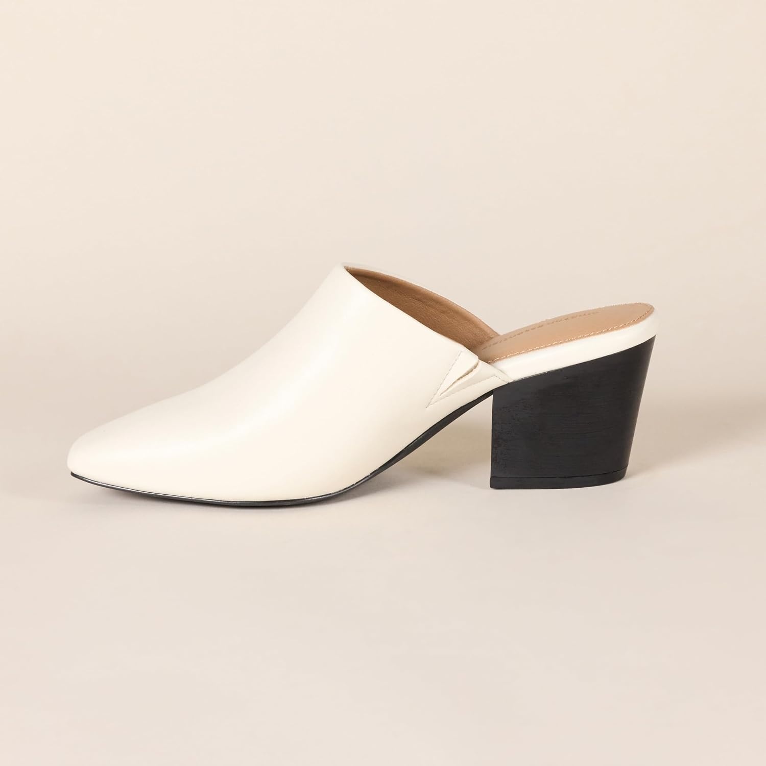 image:imageAmazon Essentials Womens Square Toe Slip On Heeled Mules Backless Non SlipOffwhite