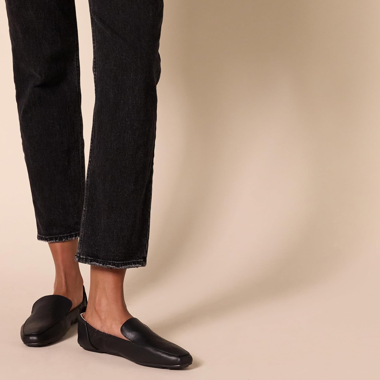 image:imageAmazon Essentials Womens Square Toe Soft SlipOn LoaferBlack Faux Leather