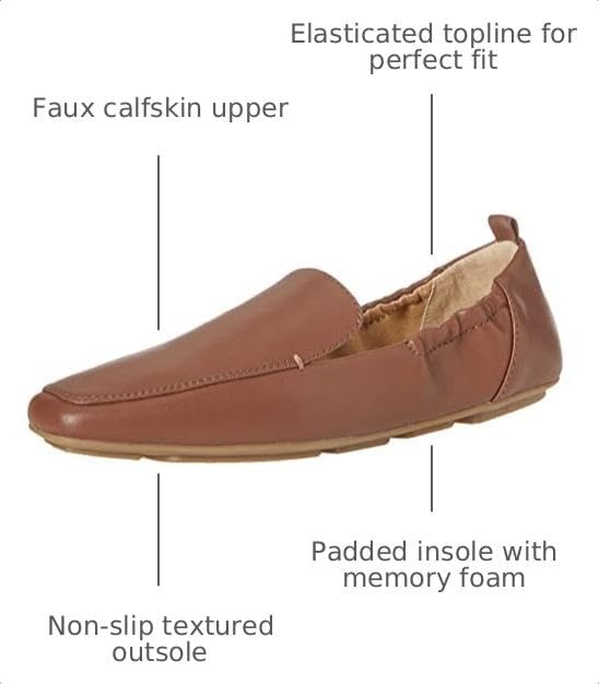 image:imageAmazon Essentials Womens Square Toe Soft SlipOn LoaferChestnut Brown Faux Leather