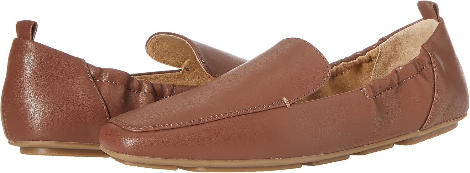 image:imageAmazon Essentials Womens Square Toe Soft SlipOn LoaferChestnut Brown Faux Leather