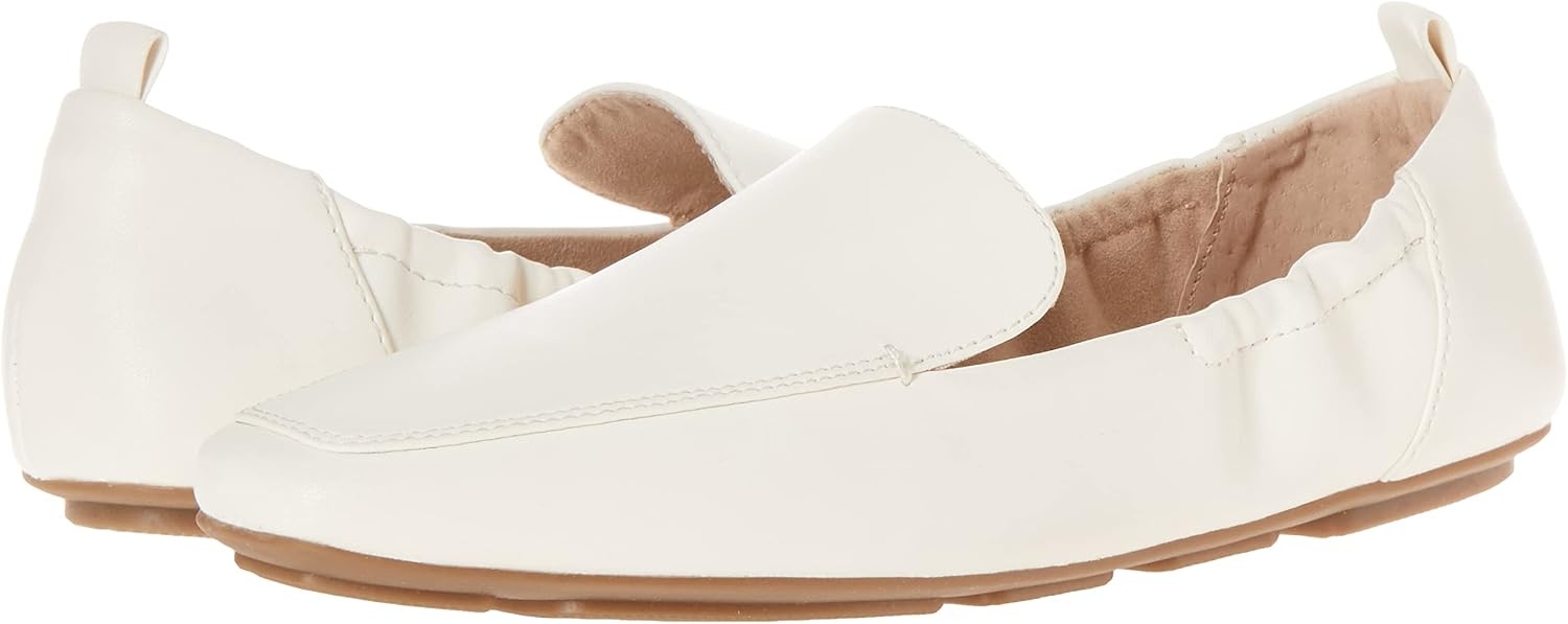 image:imageAmazon Essentials Womens Square Toe Soft SlipOn LoaferEcru Faux Leather