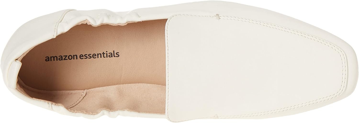 image:imageAmazon Essentials Womens Square Toe Soft SlipOn LoaferEcru Faux Leather