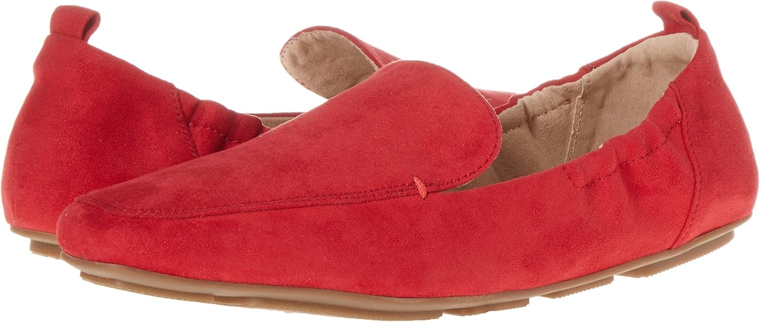 image:imageAmazon Essentials Womens Square Toe Soft SlipOn LoaferRed Microsuede