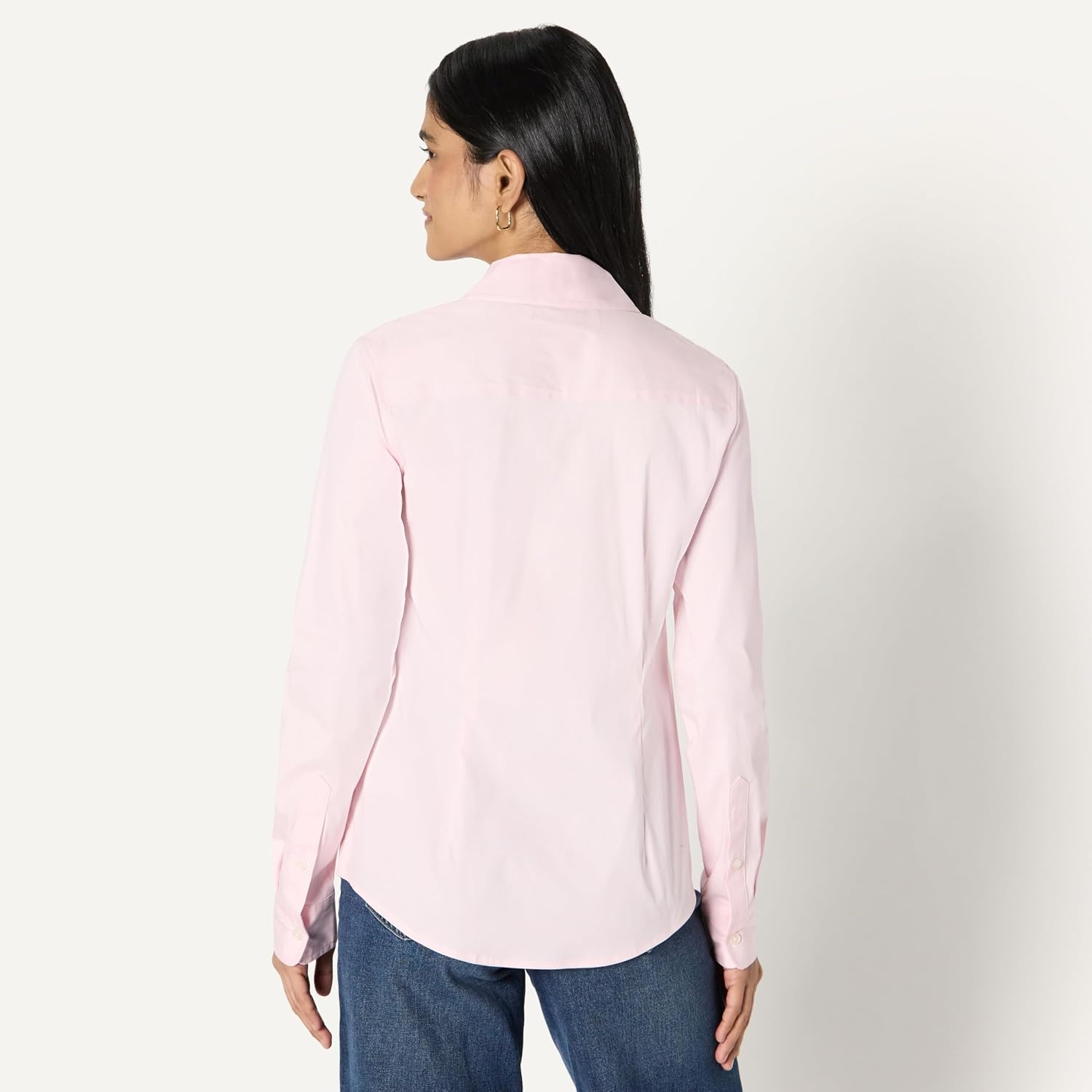 image:imageAmazon Essentials Womens Stretch Poplin ButtonUp Dress ShirtLight Pink