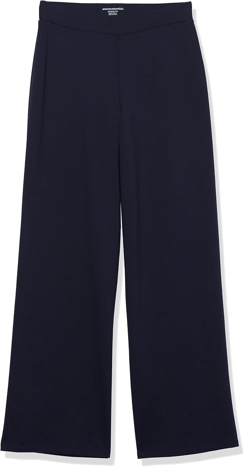 image:imageAmazon Essentials Womens Stretchy Dressy Cropped Wide Leg PullOn PantsNavy