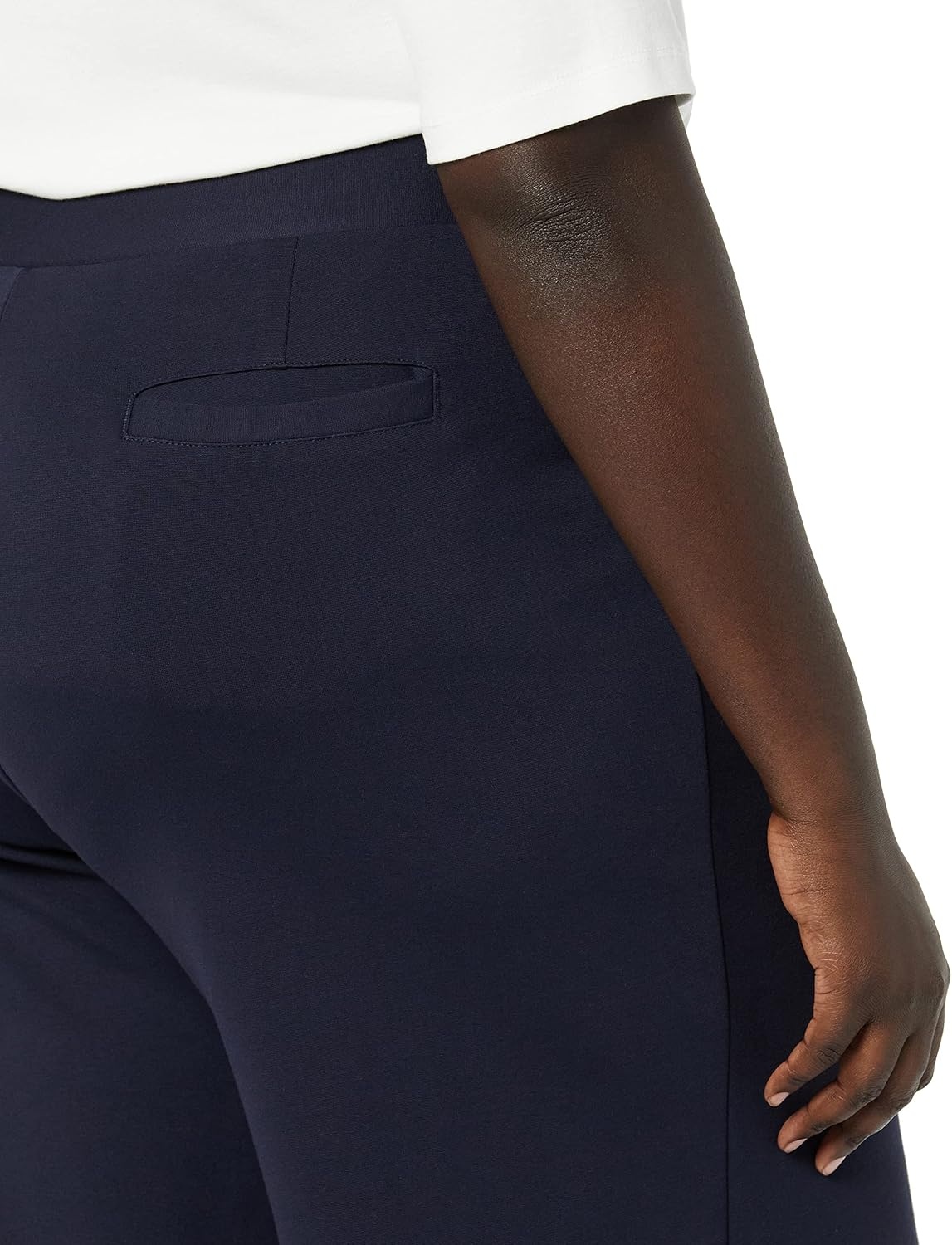 image:imageAmazon Essentials Womens Stretchy Dressy Cropped Wide Leg PullOn PantsNavy