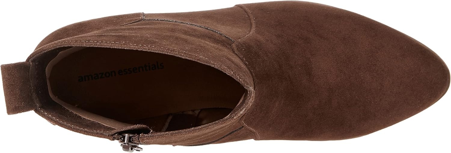 image:imageAmazon Essentials Womens Western Ankle Boots with Stacked Heel Memory Foam Insole Non SlipDark Toffee Brown