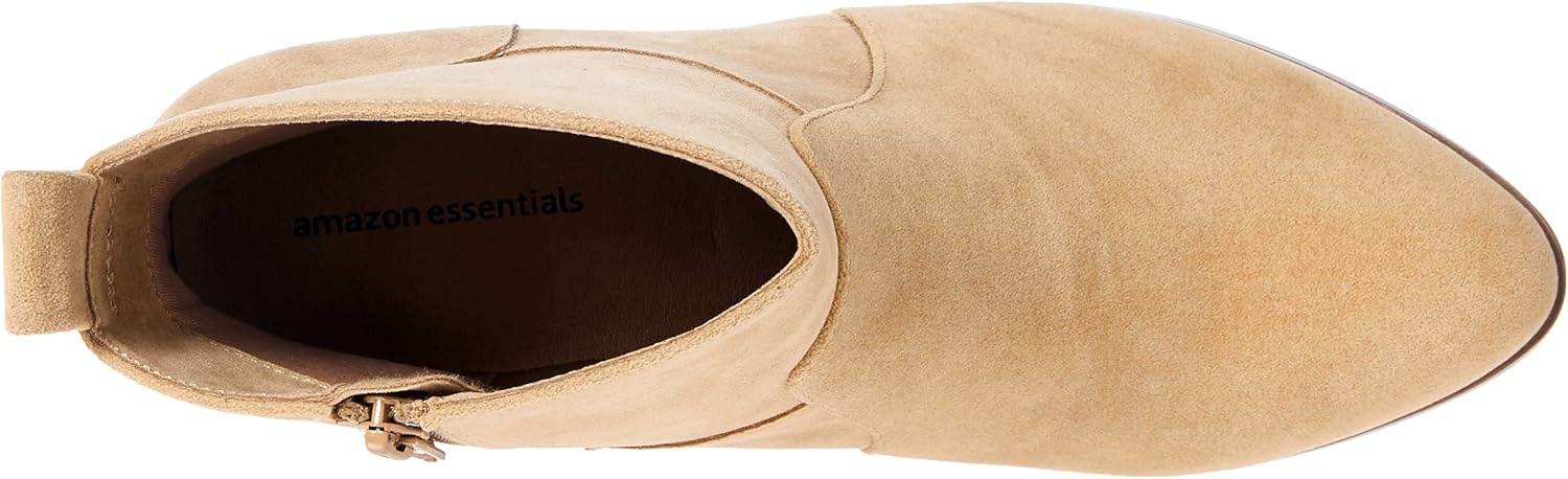 image:imageAmazon Essentials Womens Western Ankle Boots with Stacked Heel Memory Foam Insole Non SlipTan