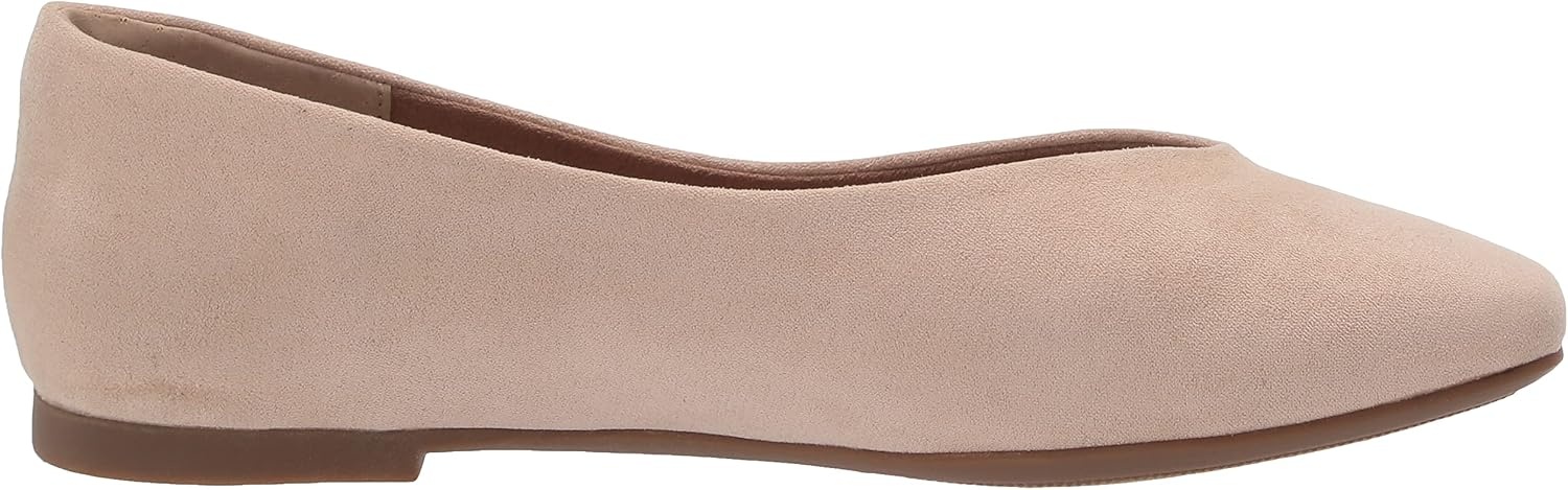image:imageAmazon Essentials womens Comfortable SquareToe Slip On Ballet FlatBeige