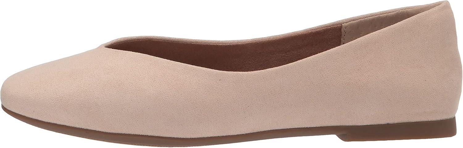 image:imageAmazon Essentials womens Comfortable SquareToe Slip On Ballet FlatBeige