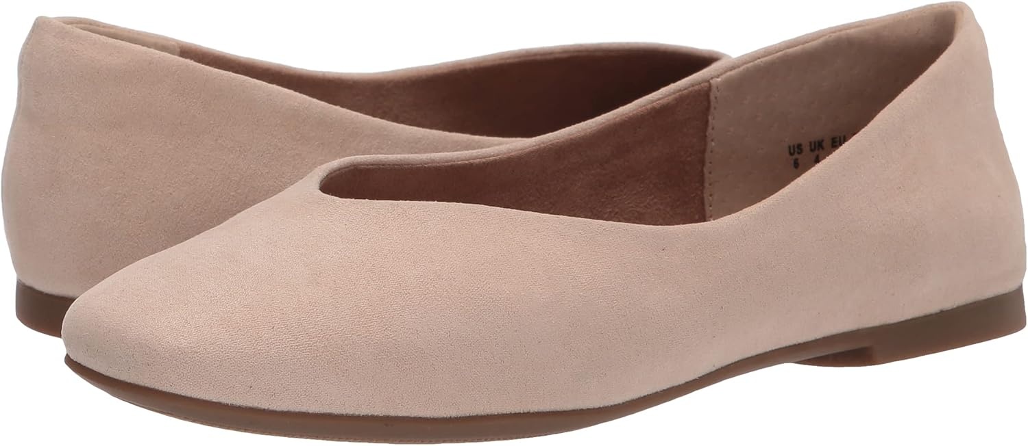 image:imageAmazon Essentials womens Comfortable SquareToe Slip On Ballet FlatBeige