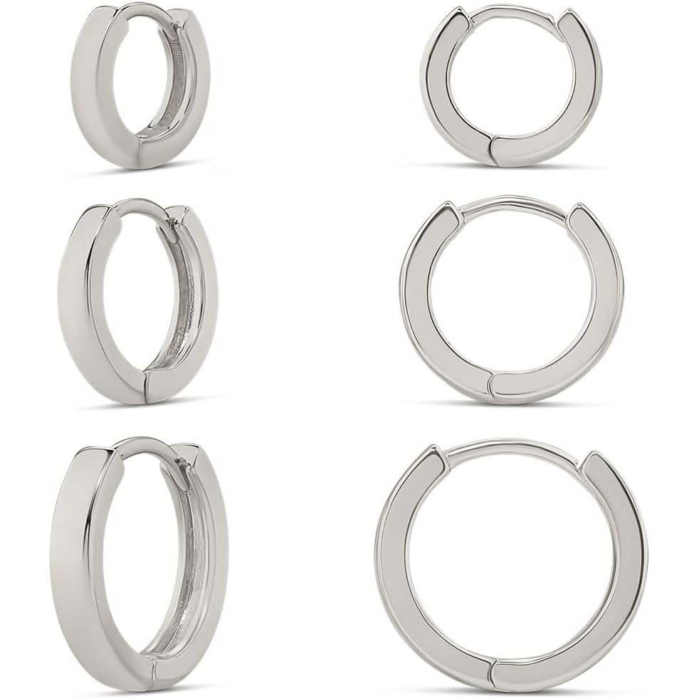 image:imageAmazon Essentials 14K Gold or Sterling Silver Plated Hoop SetSilver