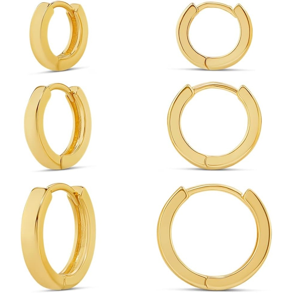 image:imageAmazon Essentials 14K Gold or Sterling Silver Plated Hoop SetYellow Gold
