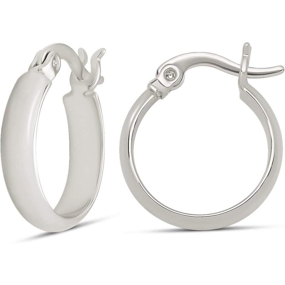 image:imageAmazon Essentials 14K Gold or Sterling Silver Plated Polished Dome HoopSilver