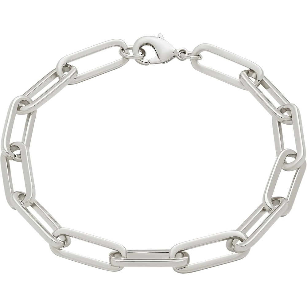 image:imageAmazon Essentials 14k Gold Plated or Silver Plated Chunky Chain Link Bracelet 75Silver