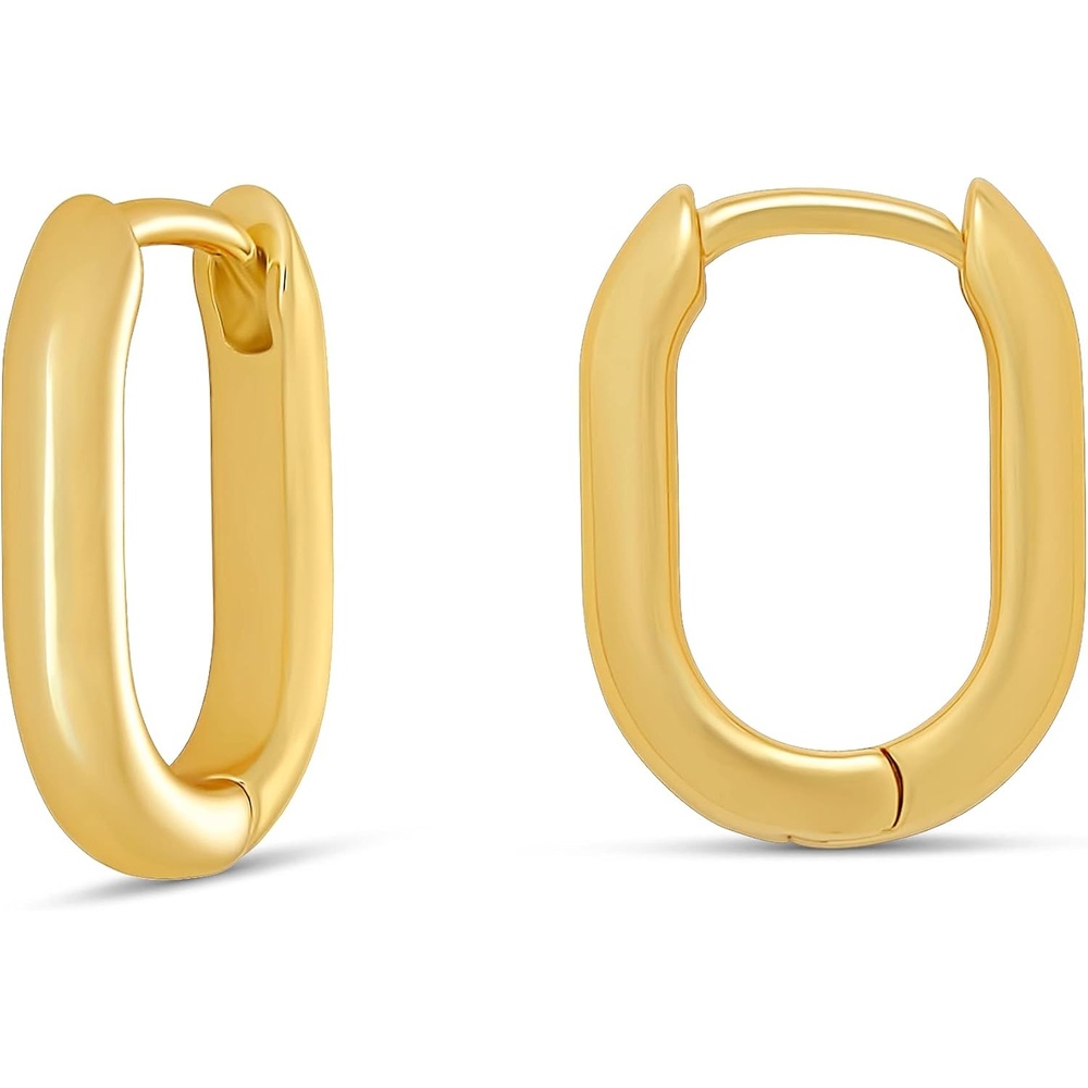 image:imageAmazon Essentials 14k Gold Plated or Silver Plated Modern Oval Hoop EarringsYellow Gold