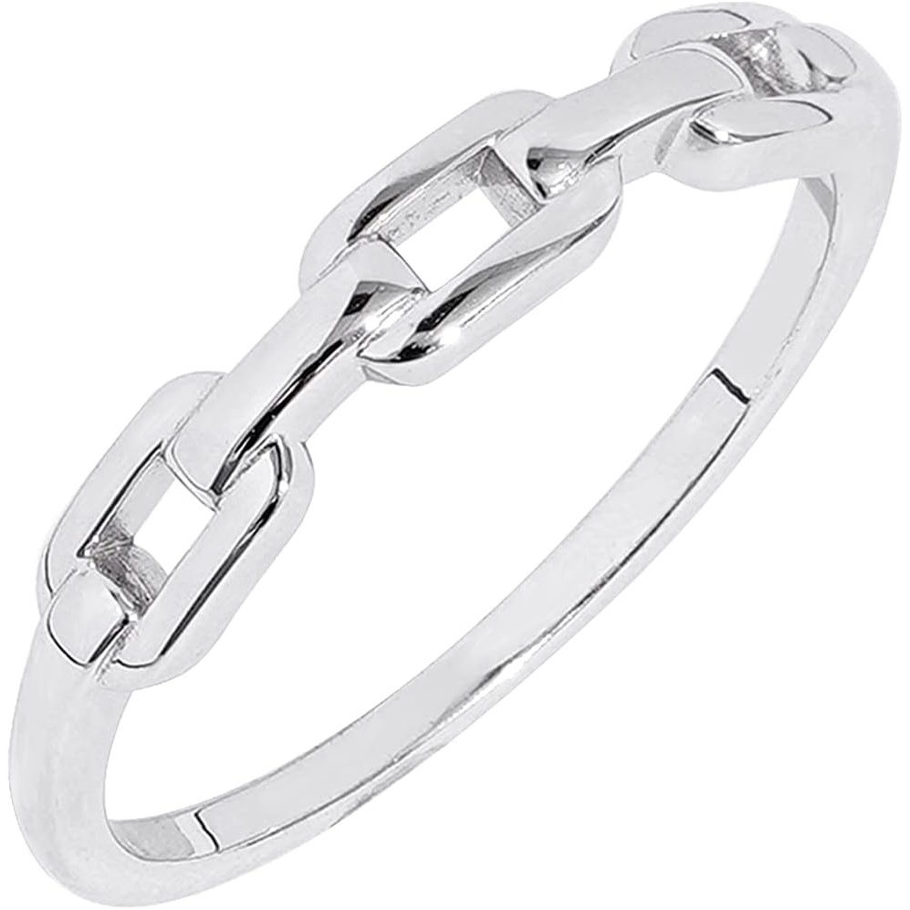 image:imageAmazon Essentials Plated Sterling Silver Chain Link Accent RingRhodium