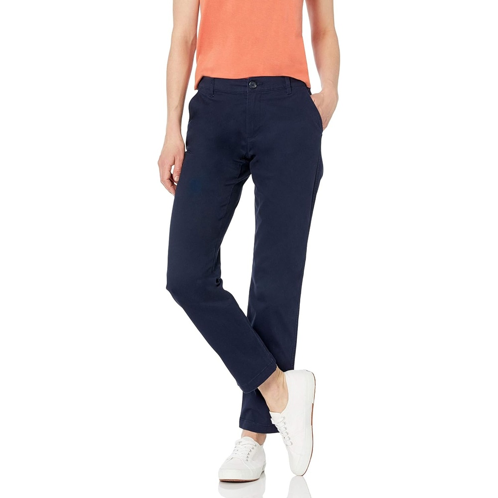image:imageAmazon Essentials Womens Curvy StraightLeg MidRise Stretch Twill Chino PantsNavy