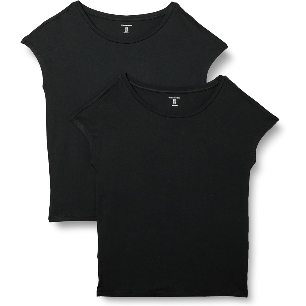 image:imageAmazon Essentials Womens Jersey RegularFit ShortSleeve BoatNeck Dolman TShirtBlack
