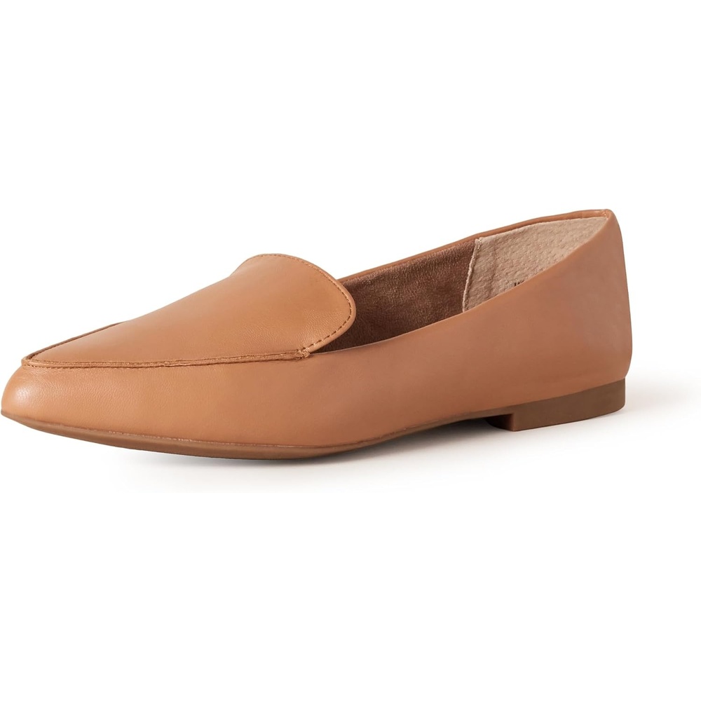 image:imageAmazon Essentials Womens Loafer FlatCamel Faux Leather