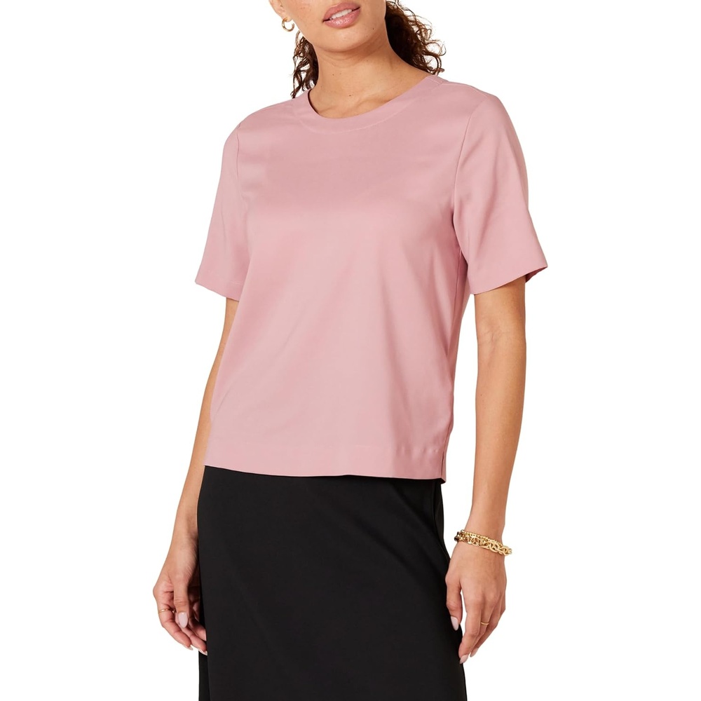 image:imageAmazon Essentials Womens RegularFit Georgette Short Sleeve TopMauve