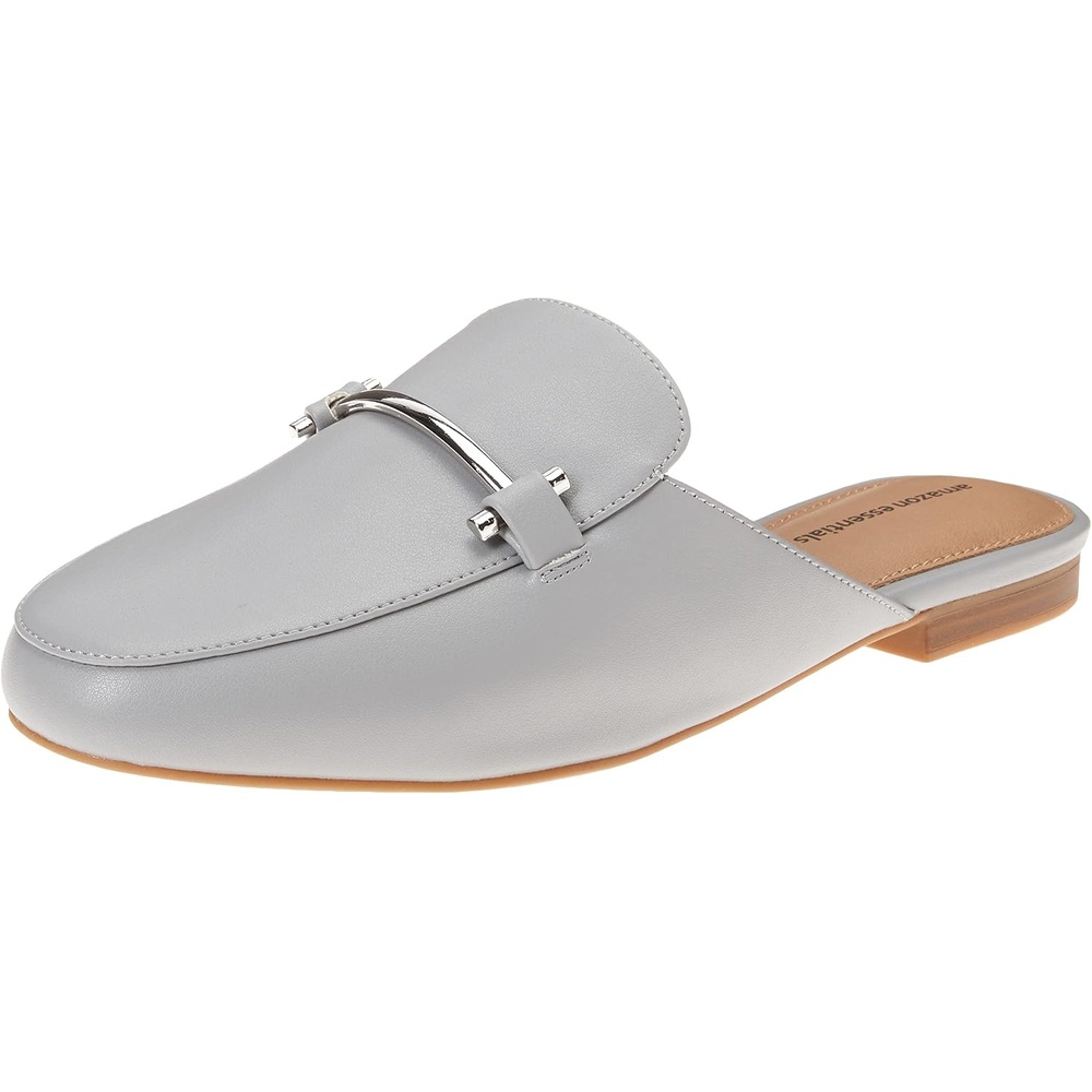 image:imageAmazon Essentials Womens Slipon Backless Buckle Mule Loafer Beige Crocodile LeatherGrey