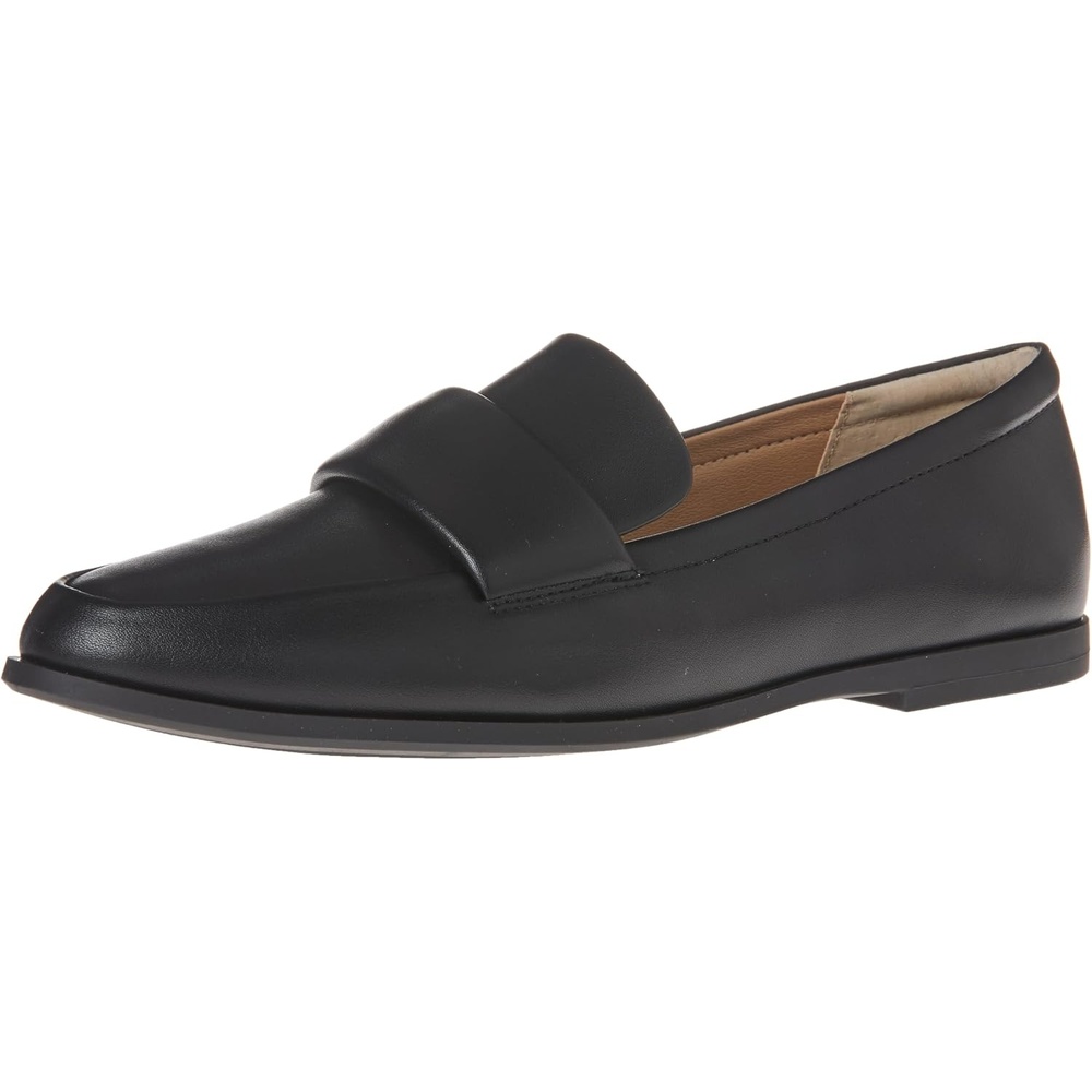 image:imageAmazon Essentials Womens Soft Almond Toe LoaferBlack Faux Leather