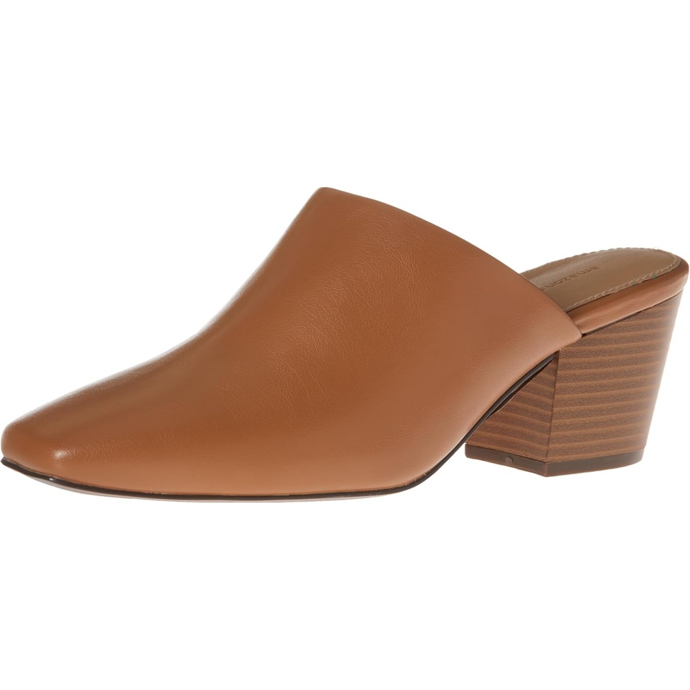 image:imageAmazon Essentials Womens Square Toe Slip On Heeled Mules Backless Non SlipTan