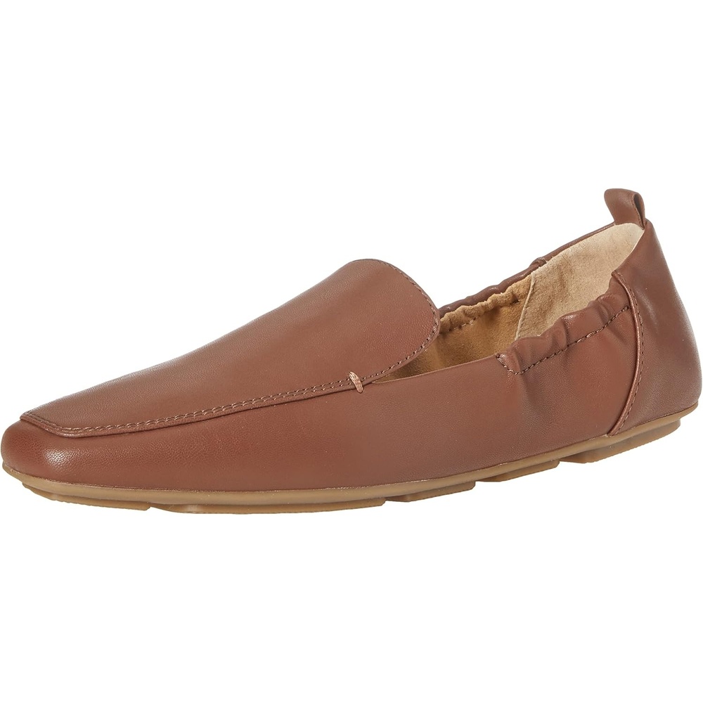 image:imageAmazon Essentials Womens Square Toe Soft SlipOn LoaferChestnut Brown Faux Leather