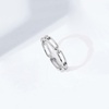 Amazon Essentials 14K Gold or Rhodium Plated Sterling Silver Chain Link Band Ring(Rhodium)