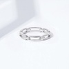 Amazon Essentials 14K Gold or Rhodium Plated Sterling Silver Chain Link Band Ring(Rhodium)