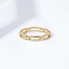 Amazon Essentials 14K Gold or Rhodium Plated Sterling Silver Chain Link Band Ring(Yellow Gold)