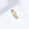 Amazon Essentials 14K Gold or Rhodium Plated Sterling Silver Chain Link Band Ring(Yellow Gold)