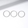 Amazon Essentials 14K Gold or Rhodium Plated Sterling Silver Stacking Ring Set of 3(Rhodium)