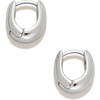 Amazon Essentials 14K Gold or Sterling Silver Plated Teardrop Huggie Hoop 12mm(Silver)
