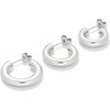 Amazon Essentials 14K Gold or Sterling Silver Plated Thick Tube Hoop Set(Silver)