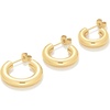 Amazon Essentials 14K Gold or Sterling Silver Plated Thick Tube Hoop Set(Yellow Gold)