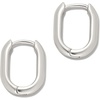 Amazon Essentials 14k Gold Plated or Silver Plated Modern Oval Hoop Earrings(Silver)
