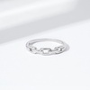Amazon Essentials Plated Sterling Silver Chain Link Accent Ring(Rhodium)