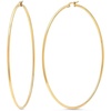 Amazon Essentials Stainless Steel Rounded Tube Hoop Earrings (50mm), (previously Amazon Collection)(Yellow Gold)