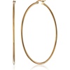 Amazon Essentials Stainless Steel Rounded Tube Hoop Earrings (50mm), (previously Amazon Collection)(Yellow Gold)