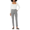 Amazon Essentials Women’s Bi-Stretch Full Length Straight Leg Pant(White Gingham)