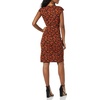 Amazon Essentials Women’s Classic Cap Sleeve Wrap Dress with V Neck, Pleated Waist (Available in Plus Size)(Brown  Floral Print)