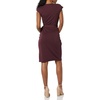 Amazon Essentials Women’s Classic Cap Sleeve Wrap Dress with V Neck, Pleated Waist (Available in Plus Size)(Burgundy)