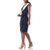 Amazon Essentials Women’s Classic Cap Sleeve Wrap Dress with V Neck, Pleated Waist (Available in Plus Size)(Navy)