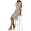 Amazon Essentials Women’s Classic Cap Sleeve Wrap Dress with V Neck, Pleated Waist (Available in Plus Size)(Tan Animal Print)