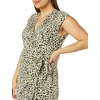 Amazon Essentials Women’s Classic Cap Sleeve Wrap Dress with V Neck, Pleated Waist (Available in Plus Size)(Tan Animal Print)