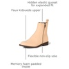 Amazon Essentials Women’s Exterior Zip Flat Ankle Boot(Beige Faux Suede)
