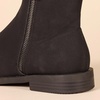 Amazon Essentials Women’s Exterior Zip Flat Ankle Boot(Black Faux Suede)