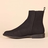 Amazon Essentials Women’s Exterior Zip Flat Ankle Boot(Black Faux Suede)